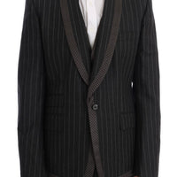 Gray Wool One Button 3 Piece Suit