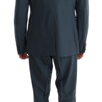 Blue Wool Double Breasted 3 Piece Suit