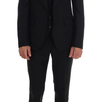 Black Wool One Button Slim Fit Suit