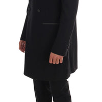 Black Wool Stretch 3 Piece Two Button Suit