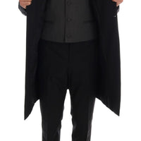 Black Wool Stretch 3 Piece Two Button Suit