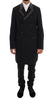 Black Wool Stretch 3 Piece Two Button Suit