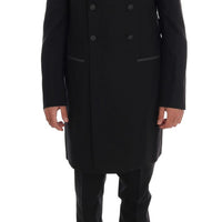 Black Wool Stretch 3 Piece Two Button Suit