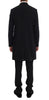 Black Wool Long 3 Piece Two Button Suit