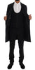 Black Wool Long 3 Piece Two Button Suit