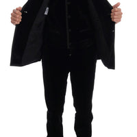 Black Velvet Double Breasted Slim Suit