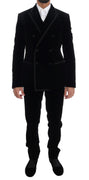 Black Velvet Double Breasted Slim Suit