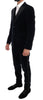 Blue Velvet Stretch Slim Two Button Suit