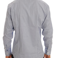 Blue Cotton Slim Fit Dress Shirt