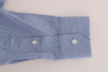 Blue Cotton Slim Fit Dress Shirt