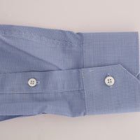 Blue Cotton Slim Fit Dress Shirt