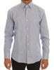 Blue Cotton Slim Fit Dress Shirt