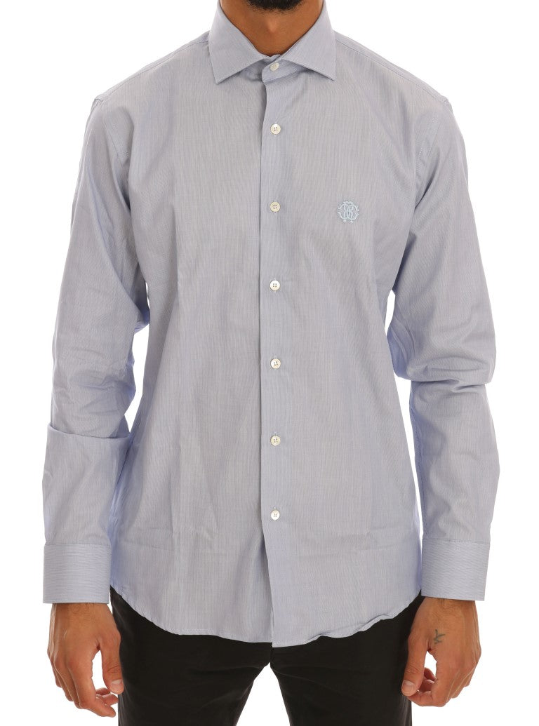 Light Blue Cotton Slim Fit Dress Shirt