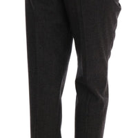 Gray Viscose Wool Woven Pants