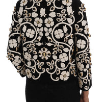 Black Baroque Floral Crystal Jacket