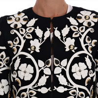 Black Baroque Floral Crystal Jacket