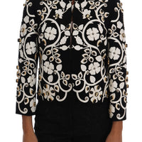 Black Baroque Floral Crystal Jacket