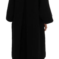 Black Floral Wool Jacket Coat