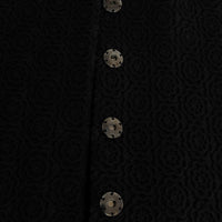 Black Floral Wool Jacket Coat