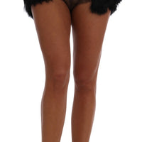 Black Mink Nutria Fur Mini Hot Pants