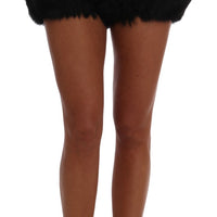 Black Lamb Fox Fur Mini Hot Pants