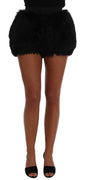 Black Lamb Fox Fur Mini Hot Pants