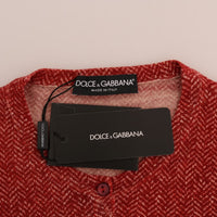 Red Wool Top Cardigan Sweater