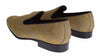 Yellow Gold Silk Baroque Loafers Shoes