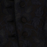 Black Silk Blue Baroque Brocade Vest