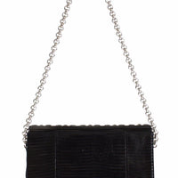 Bag Black Varano Lizard Shoulder Evening Party Clutch