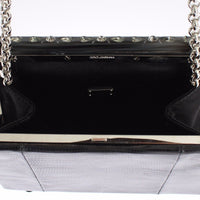 Bag Black Varano Lizard Shoulder Evening Party Clutch