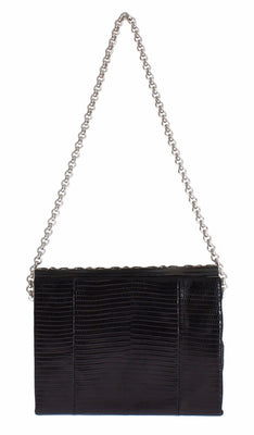 Bag Black Varano Lizard Shoulder Evening Party Clutch