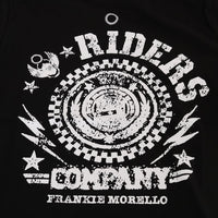 Black Cotton RIDERS Crewneck T-Shirt