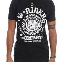 Black Cotton RIDERS Crewneck T-Shirt