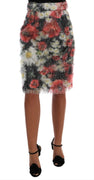 Floral Patterned Pencil Straight Skirt