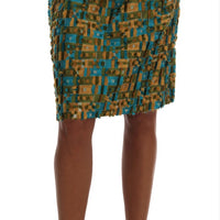 Multicolor Jacquard Straight Pencil Skirt
