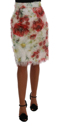 Floral Patterned Pencil Straight Skirt