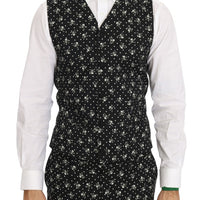 Black Skull Print Slim Fit 3 Piece Suit