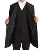 Bordeaux Wool Stretch Long 3 Piece Suit