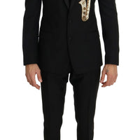 Black Wool Silk Saxophone Slim Fit Suit