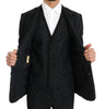 Black Torrero Slim 3 Piece One Button Suit