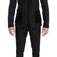 Black Torrero Slim 3 Piece One Button Suit