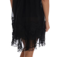 Black Silk Lace Chemise Dress