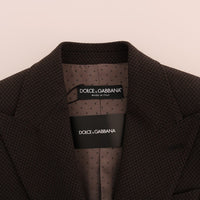 Brown Wool Cotton Two Button Blazer Jacket