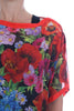 Multicolor Floral Silk Poncho Dress