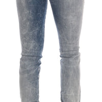 Blue Wash Torn Stretch Slim Fit Jeans