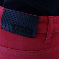 Red Cotton Stretch Slim Jeans