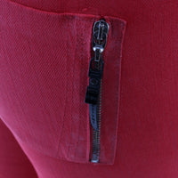 Red Cotton Stretch Slim Jeans