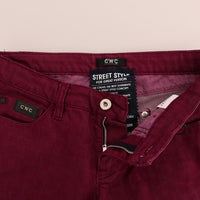 Red Wash Cotton Stretch Denim Jeans