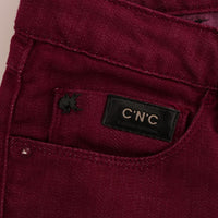 Red Wash Cotton Stretch Denim Jeans